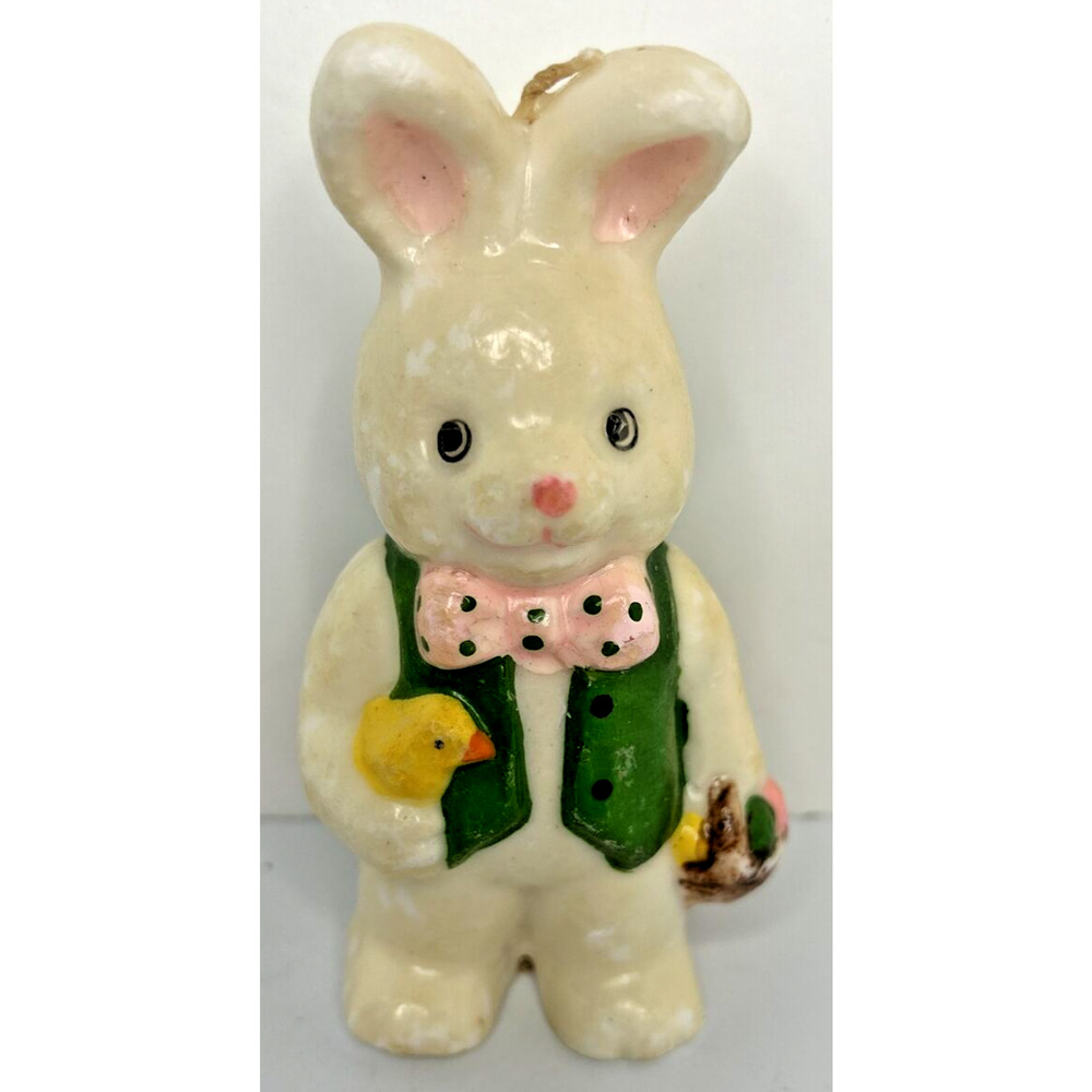 Vintage Springtime Easter Bunny Candle 5" SKU H330